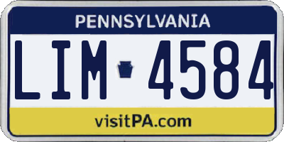 PA license plate LIM4584