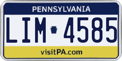 PA license plate LIM4585