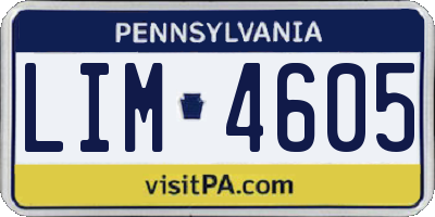 PA license plate LIM4605
