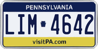 PA license plate LIM4642