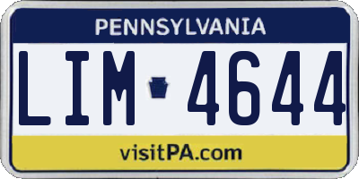 PA license plate LIM4644