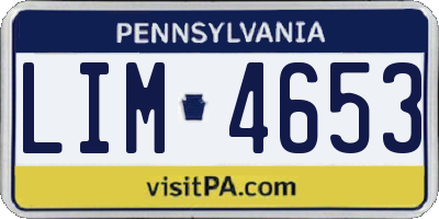 PA license plate LIM4653