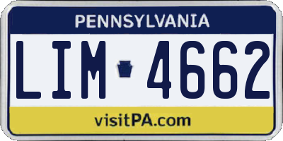 PA license plate LIM4662