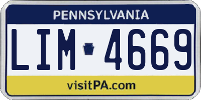 PA license plate LIM4669