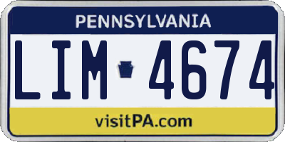 PA license plate LIM4674