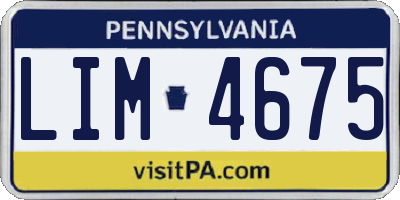PA license plate LIM4675