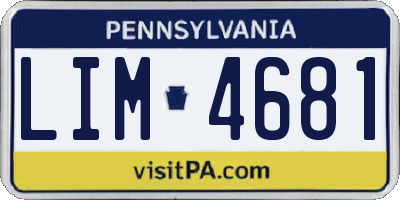 PA license plate LIM4681
