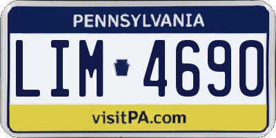 PA license plate LIM4690