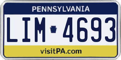 PA license plate LIM4693
