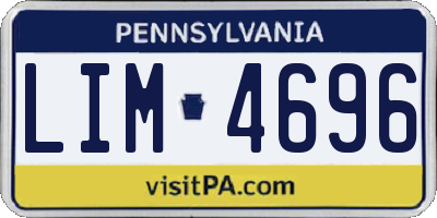PA license plate LIM4696