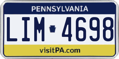 PA license plate LIM4698