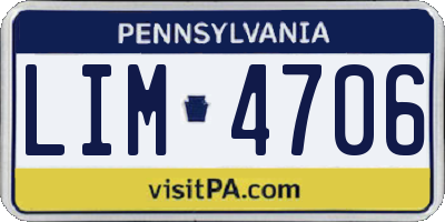 PA license plate LIM4706