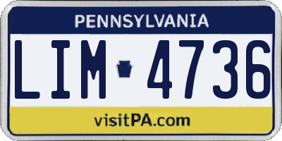 PA license plate LIM4736
