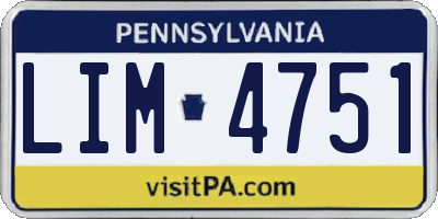 PA license plate LIM4751