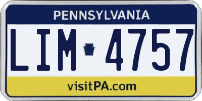 PA license plate LIM4757