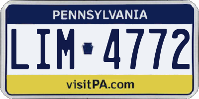 PA license plate LIM4772