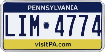 PA license plate LIM4774