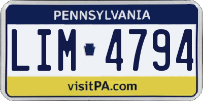 PA license plate LIM4794