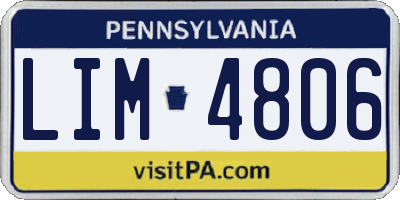 PA license plate LIM4806