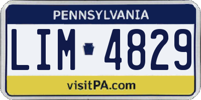 PA license plate LIM4829