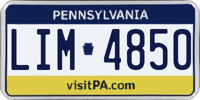 PA license plate LIM4850