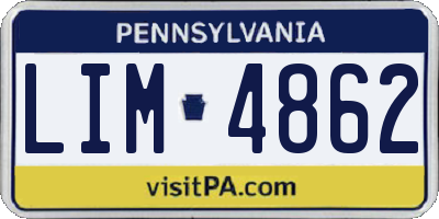 PA license plate LIM4862