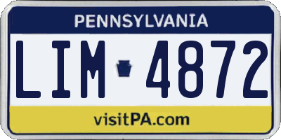 PA license plate LIM4872