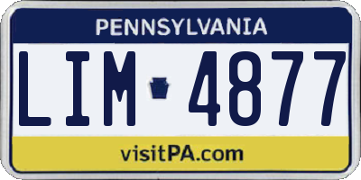 PA license plate LIM4877