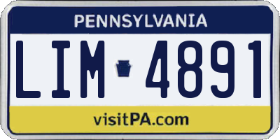 PA license plate LIM4891