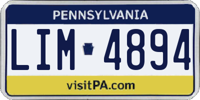PA license plate LIM4894