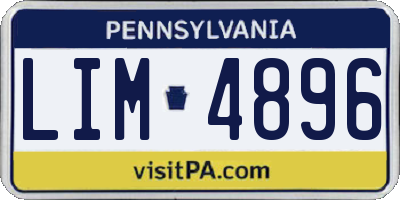 PA license plate LIM4896