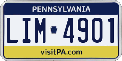 PA license plate LIM4901