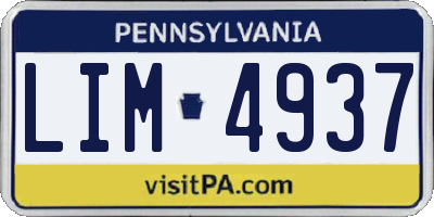 PA license plate LIM4937