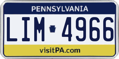 PA license plate LIM4966