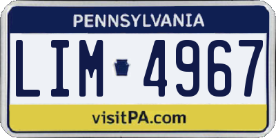 PA license plate LIM4967