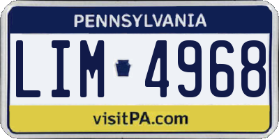 PA license plate LIM4968