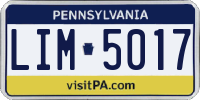 PA license plate LIM5017