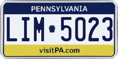PA license plate LIM5023