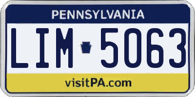 PA license plate LIM5063