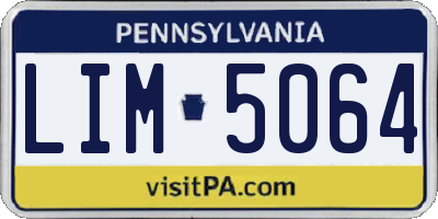 PA license plate LIM5064