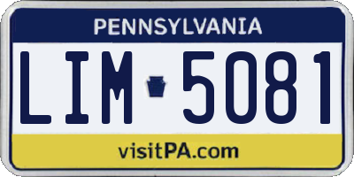 PA license plate LIM5081