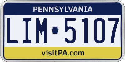PA license plate LIM5107