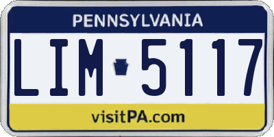 PA license plate LIM5117