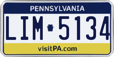 PA license plate LIM5134