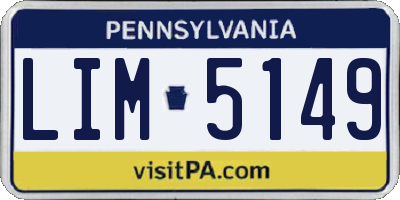 PA license plate LIM5149