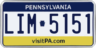PA license plate LIM5151