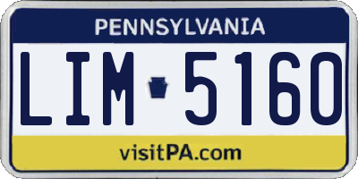 PA license plate LIM5160