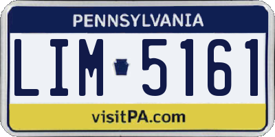 PA license plate LIM5161