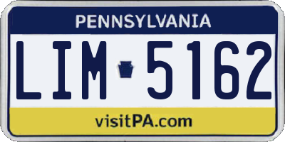 PA license plate LIM5162