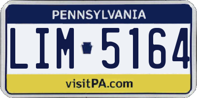 PA license plate LIM5164